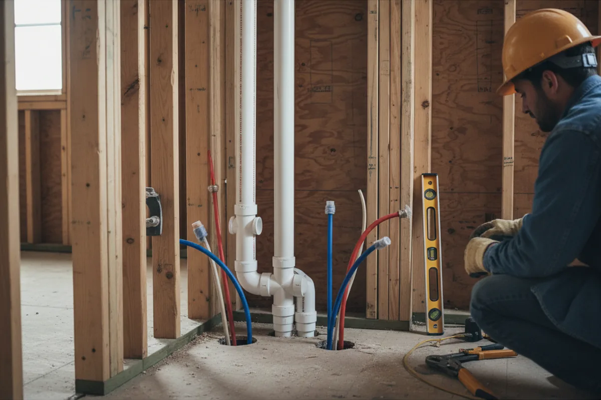 Drain and supply rough-in during Garbage Disposal Repair in Robbins